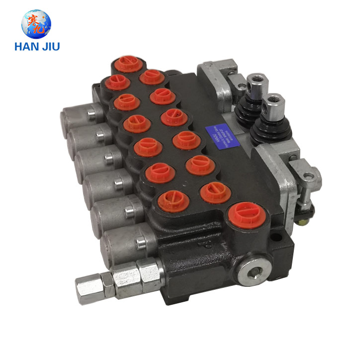 6 spool hydraulic directional control valve 11gpm (40l/min) 6P40 + 2 joysticks