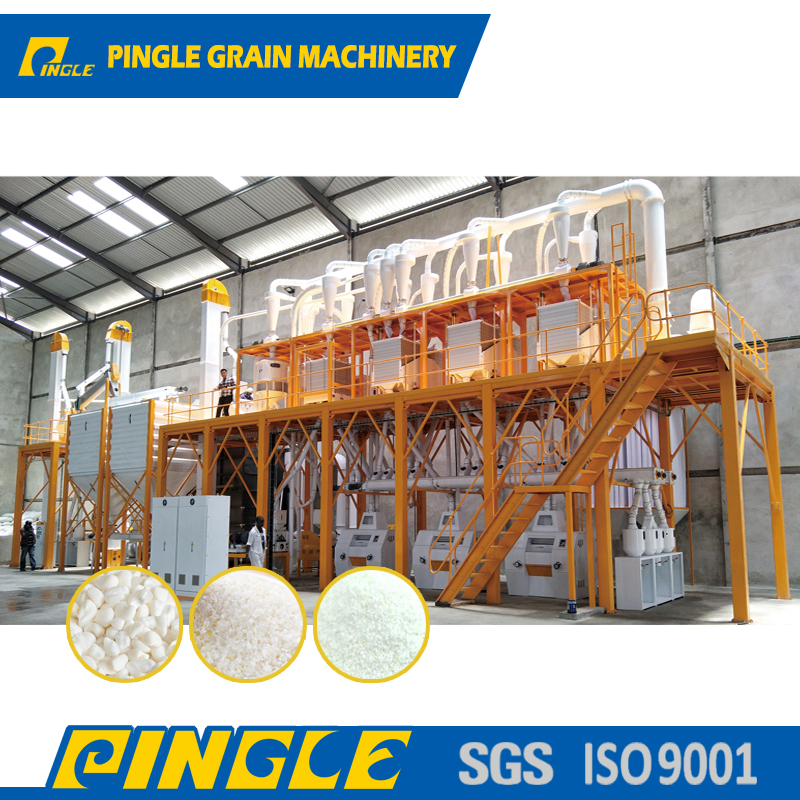 Complete maize processing line including cleaning