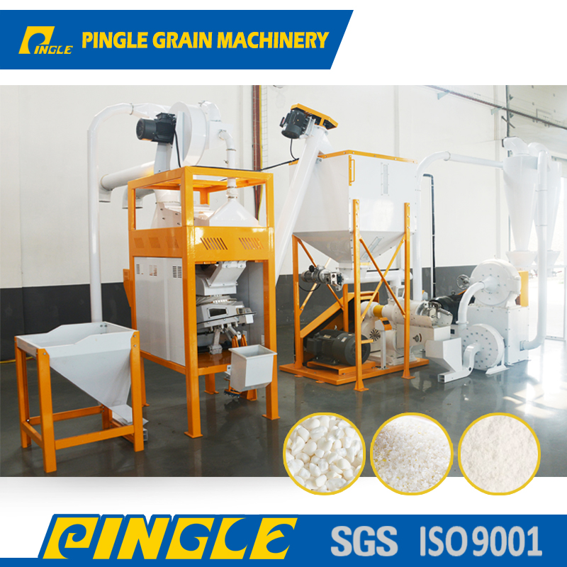 Complete maize processing line including cleaning