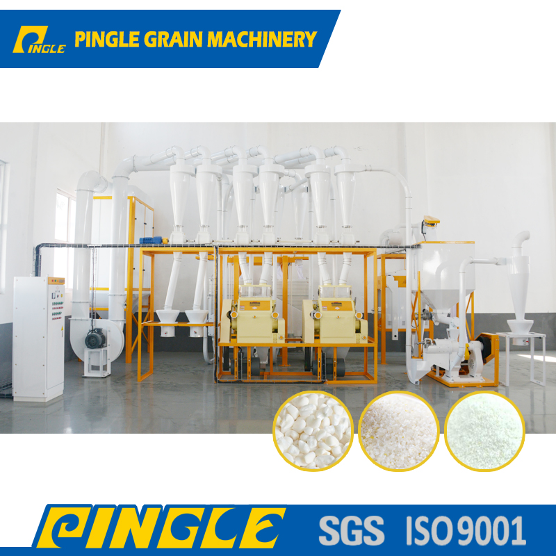 Complete maize processing line including cleaning