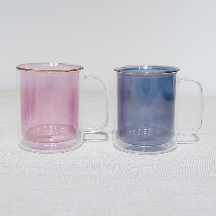 Double wall glass mug