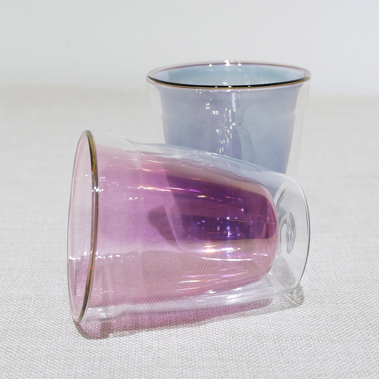 Double wall glass cup