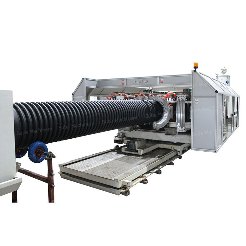 Double wall corrugated pipe extrsuion line