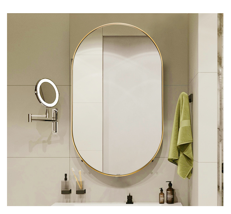 50*90cm simple explosion-proof oval/runway round aluminum alloy Bathroom mirror washroom mirror