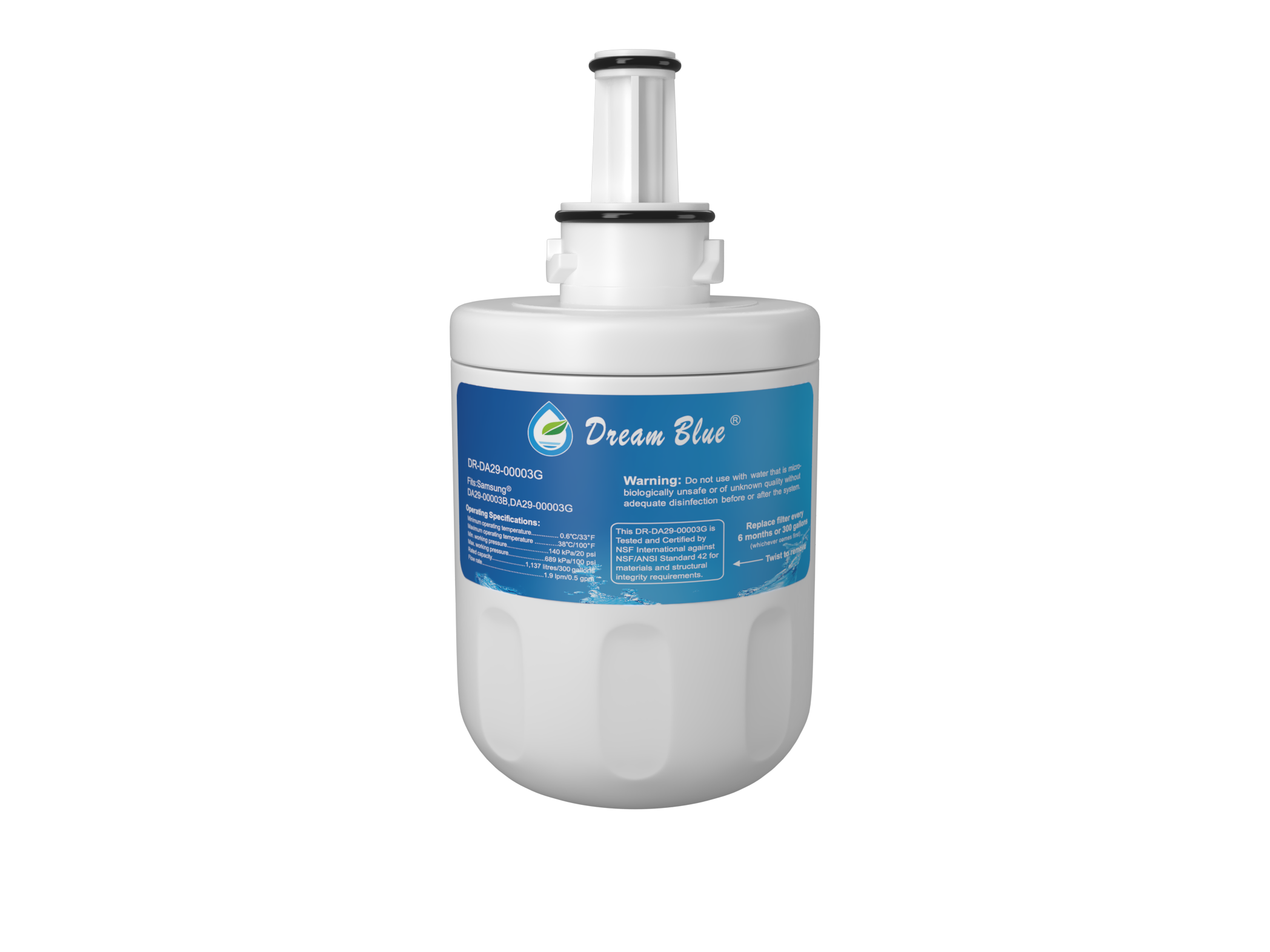 ISO9001 NSF42 Certified Refrigerator Water Filter Compatible with DA29-00003G