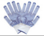 Natural White Cotton PVC Dots Glove