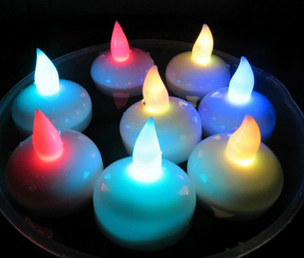 Water Activated Yellow flameless votive Led Flicker Floating candle 