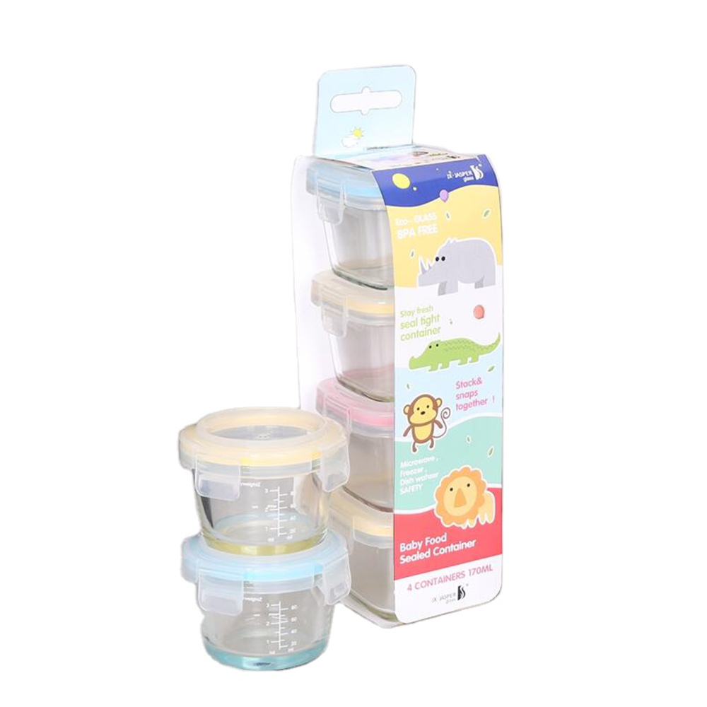 Mini oven safe glass food storage Container set for baby use with BPA free lid