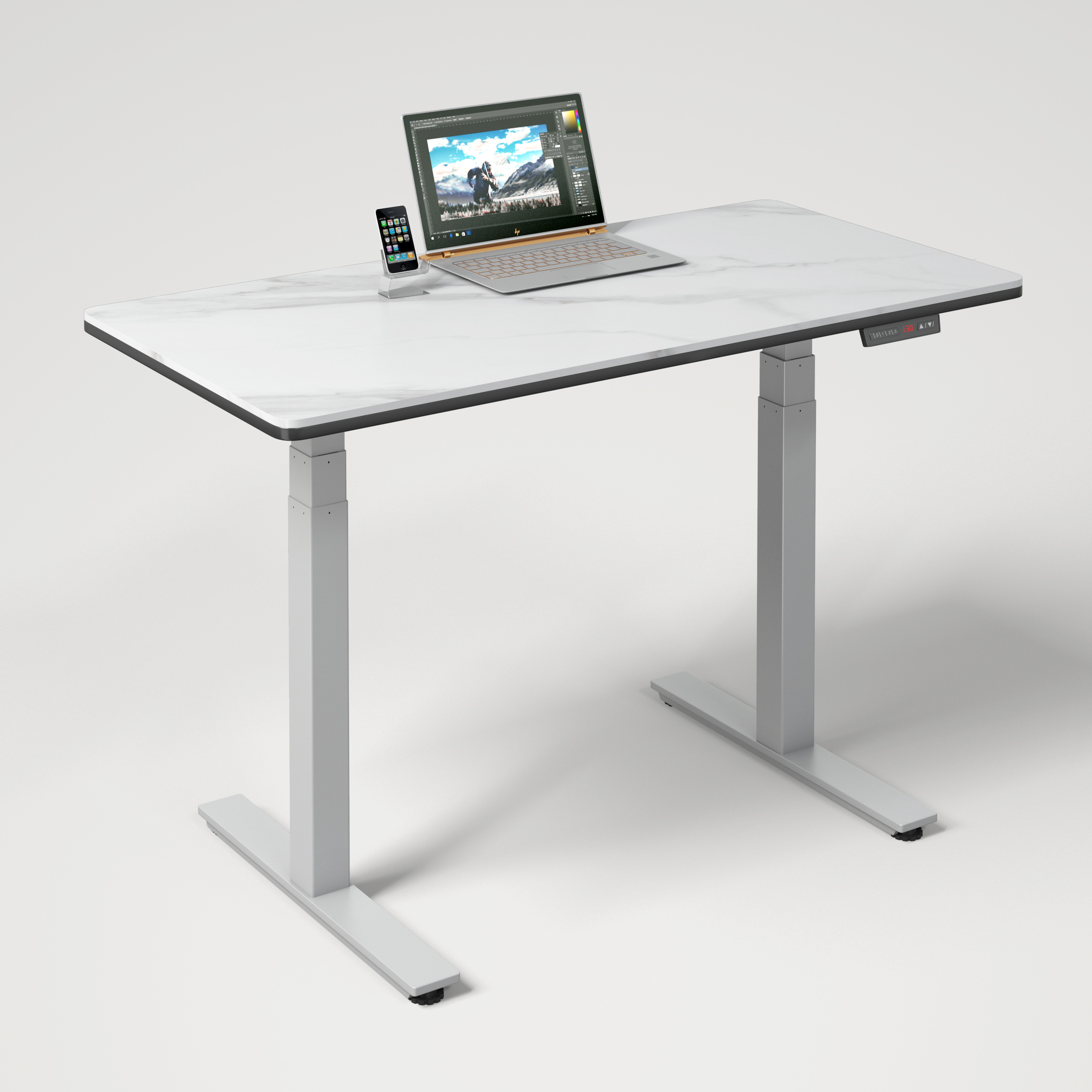 Ergonomic Electric Height Adjustable Dual Motor Smart Standing Desk Frame