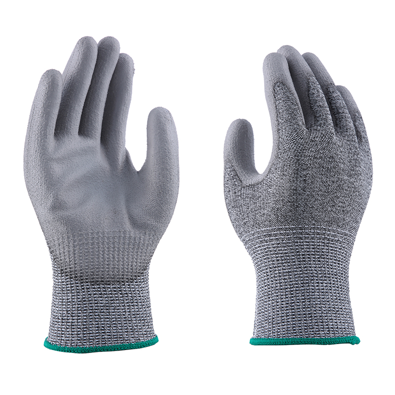 13G PU Coated Anti Cut Resistant Gloves-Level 5 With CE