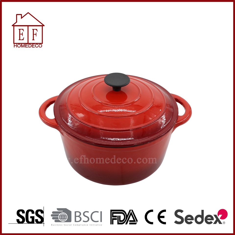 Cast iron enamel casserole