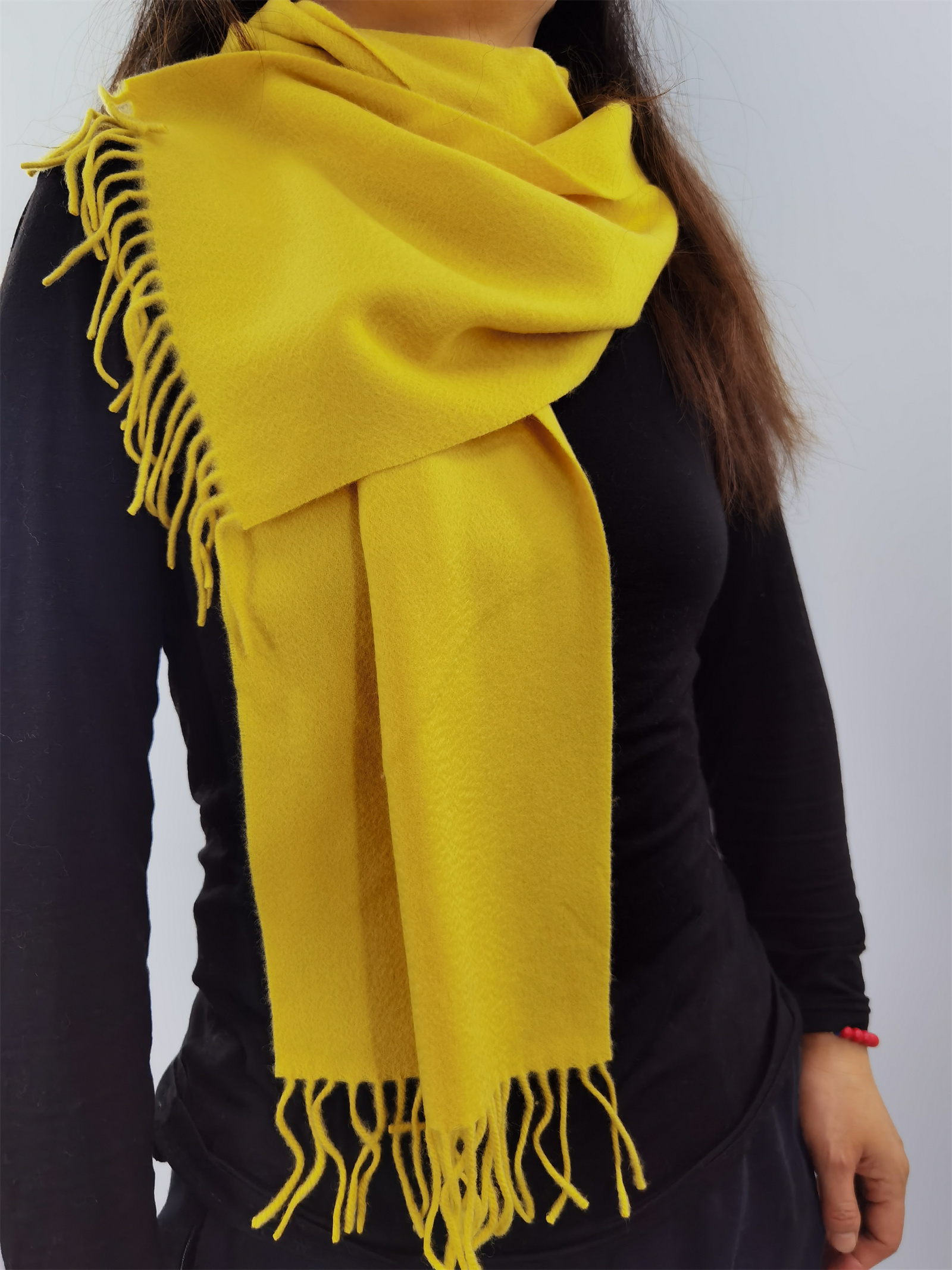 Cashmere wave yellow scarf