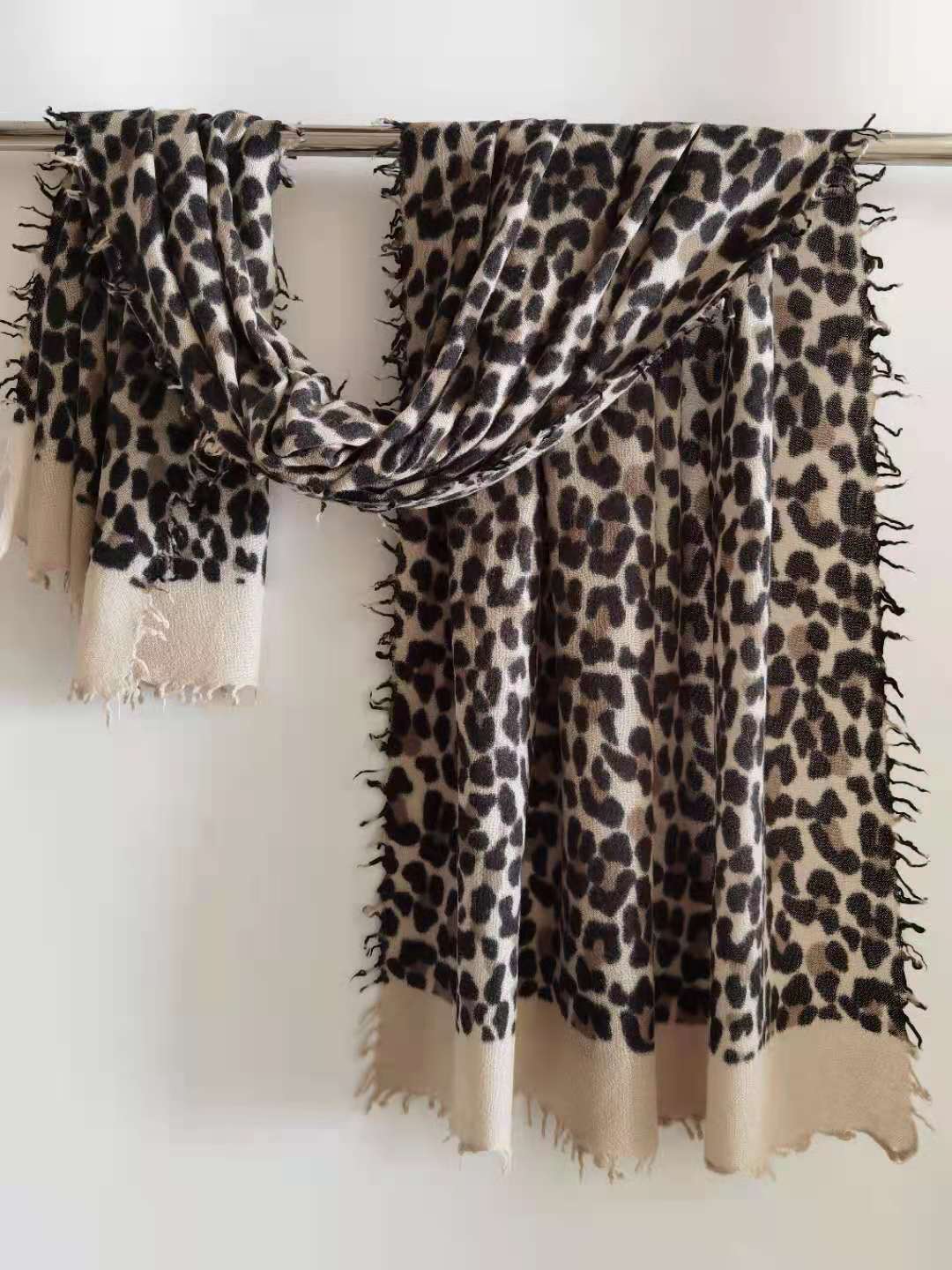 soft wool leopard print shawl