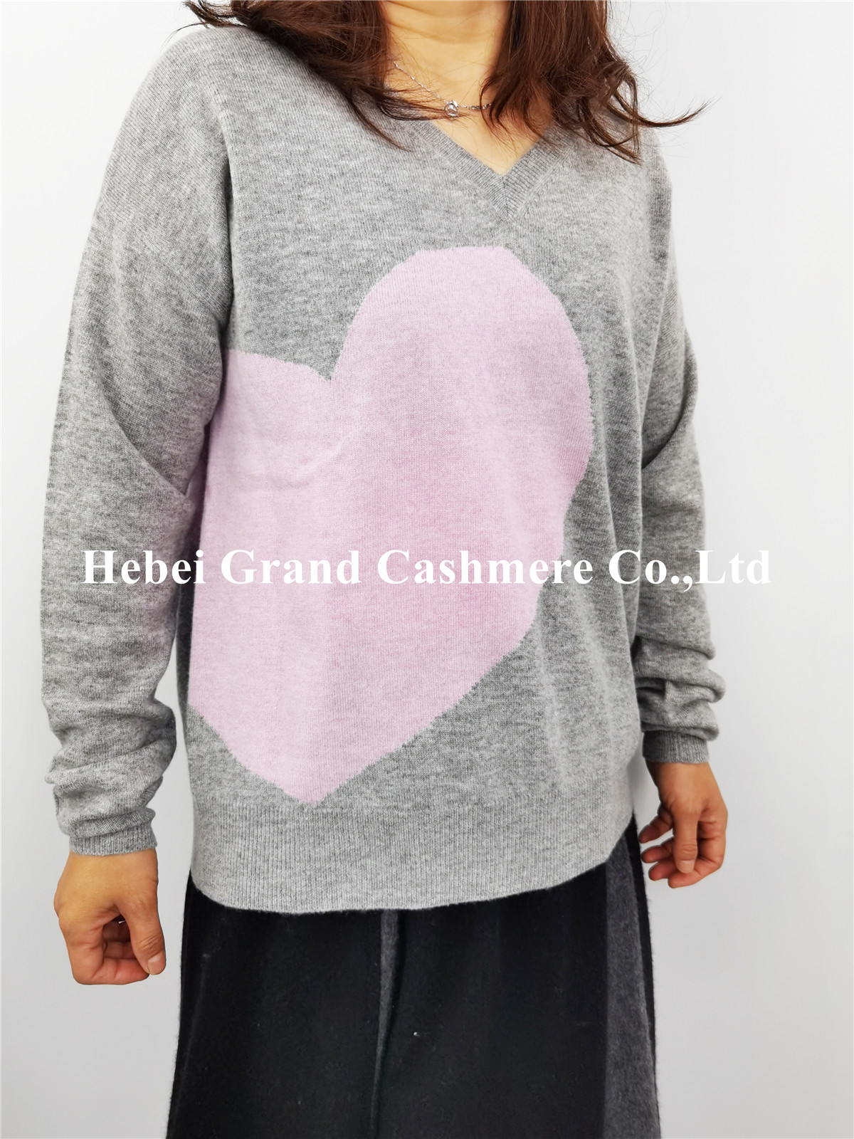 CASHMERE WOOL HEART KNIT SWEATERS