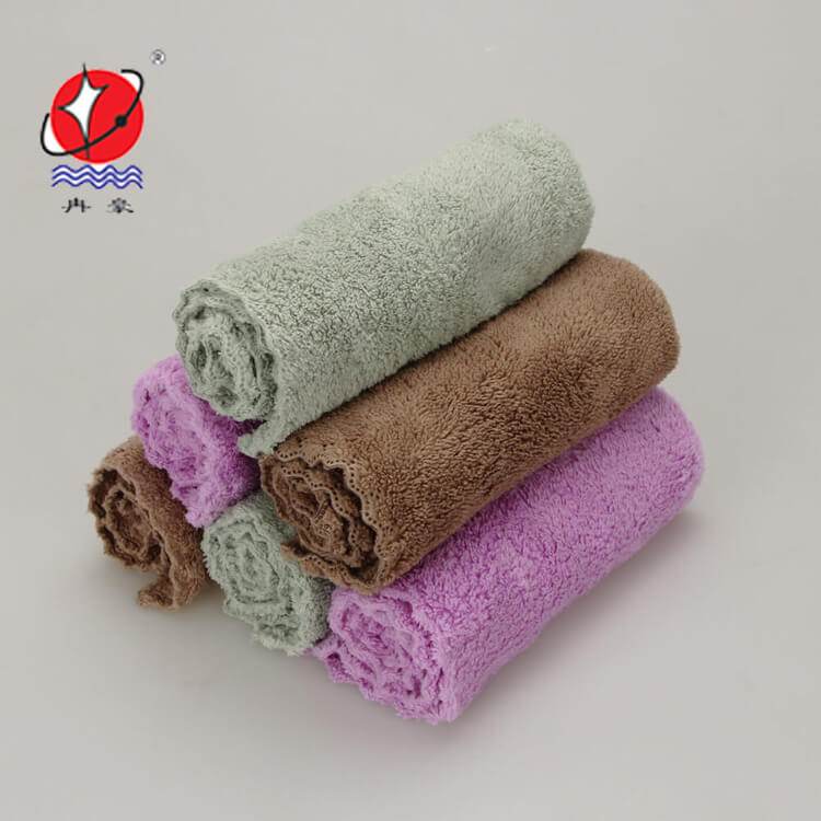 Ultrasonic Laser cut edgeless coral fleece microfiber cloth